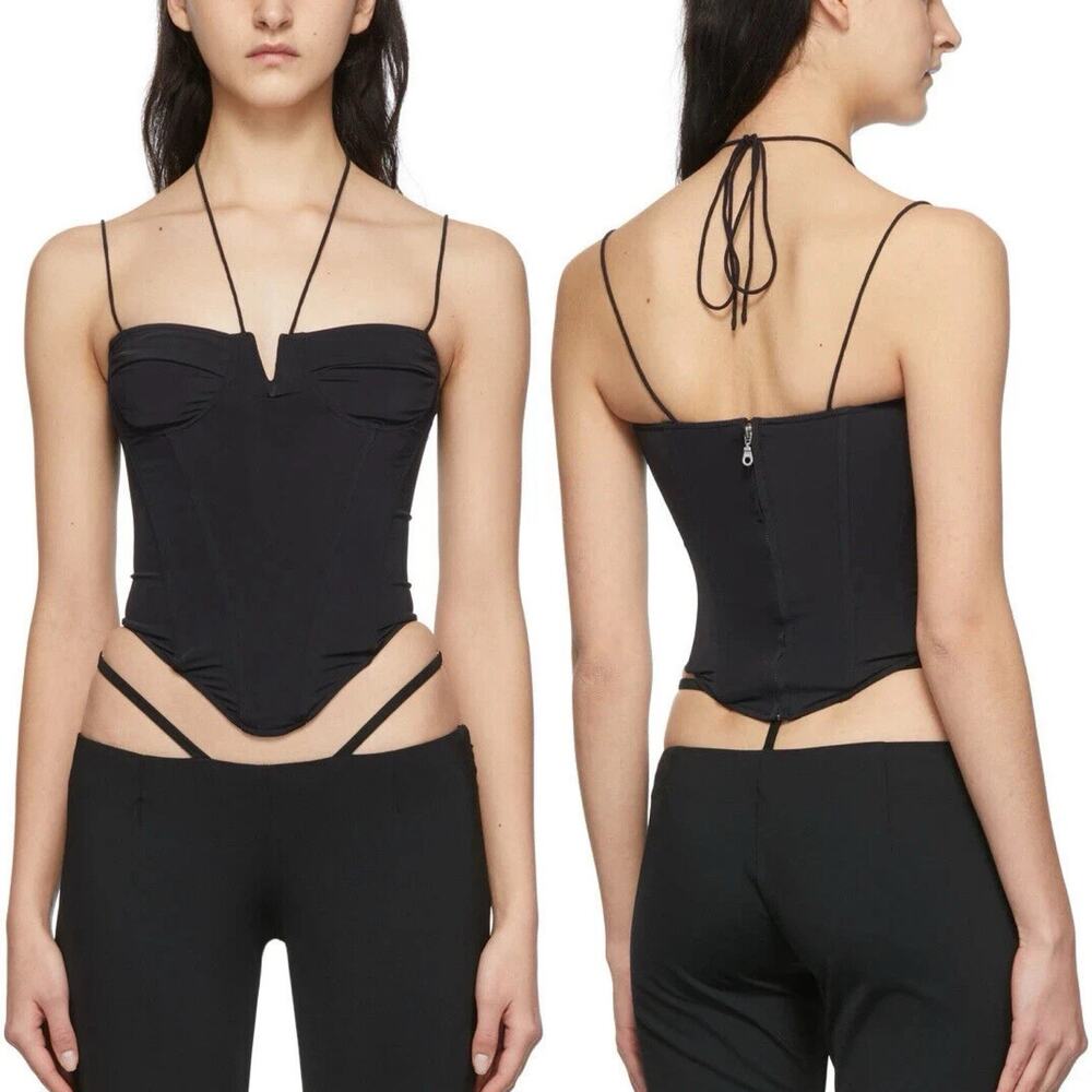 Miaou Black Strappy Aphex Boned Corset Top Medium